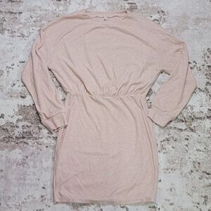 mini dress blush pink cozy lounge dress clean girl comfy aesthetic cinch waist